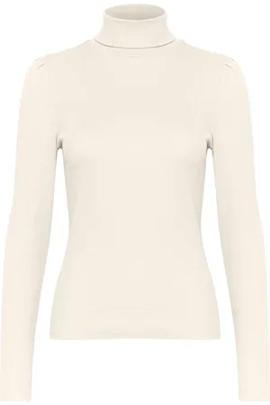 Gestuz Turtlenecks, female, , Size: XL Rollneck Puff Top & T-Shirt Egret