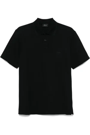 BRIONI Polo Shirts, male, , Size: 3XL Buttoned Lapel Short Sleeve Polo