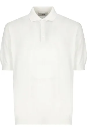 LARDINI Polo Shirts, male, , Size: S White Polo Shirt with Three Buttons