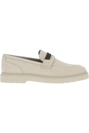Brunello Cucinelli Loafers, female, , Size: 11 US Jewel Detail Leather Loafers