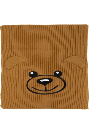 Moschino Winter Scarves, female, , Size: ONE SIZE Embroidered Knitted Teddy Bear Scarf