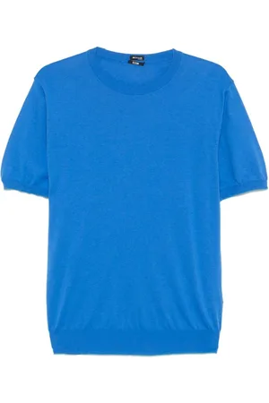 Kiton T-Shirts, male, , Size: M Sapphire Ribbed T-shirts and Polos