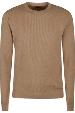 FEDELI Cashmere Knitwear, male, , Size: 3XL Cashmere Ribbed Edges Sweater