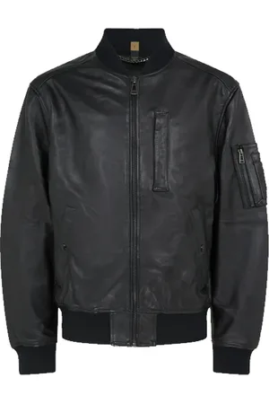 Belstaff Bomber Jackets, male, , Size: S Aged Leather Bomber Jacket
