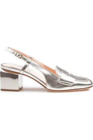 AGL ATTILIO GIUSTI LEOMBRUNI Pumps, female, , Size: 8 US Metallic Effect Leather Moccasin, Gold Color