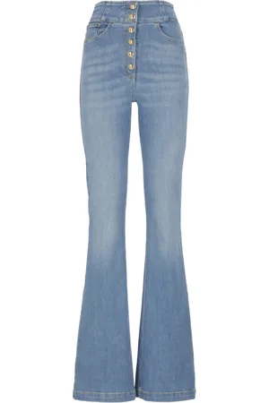 Elisabetta Franchi Boot-cut Jeans, female, , Size: W29 Light Jeans with Belt Loops