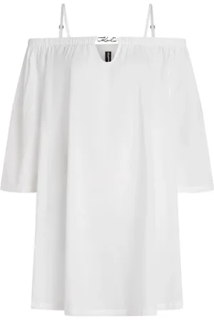 Karl Lagerfeld Blouses, female, , Size: XS Ruched Logo Strap Dress