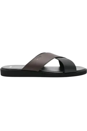 HUGO BOSS Sliders, female, , Size: 13 US Embossed Slides Sandals
