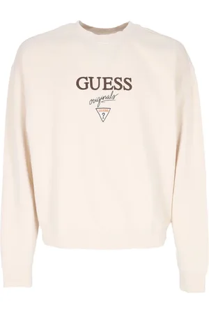 Guess Sweatshirts, male, , Size: L Round Neck Sweatshirt with Logo