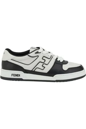 Fendi Sneakers, male, , Size: 5 US Urban Leather Sneakers with Paneled Design