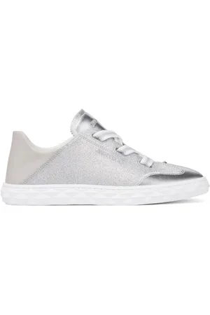 Jimmy Choo Sneakers, female, , Size: 11 US Silver Sneakers with Flat Rubber Sole