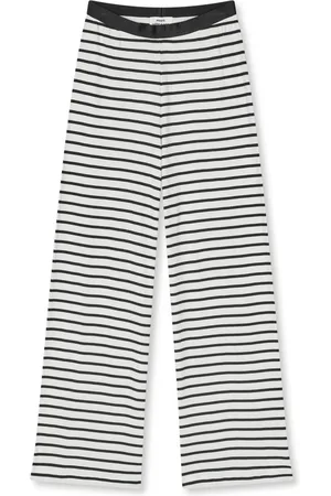 Mads Norgaard Wide Trousers, female, , Size: L Striped Loose-Fit Pants