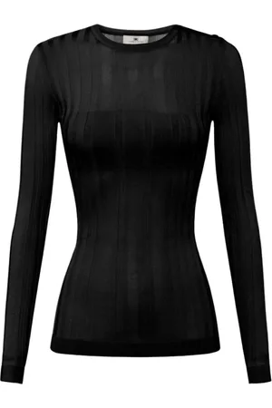 Elisabetta Franchi Round-neck Knitwear, female, , Size: 2XL Buttoned Blouse