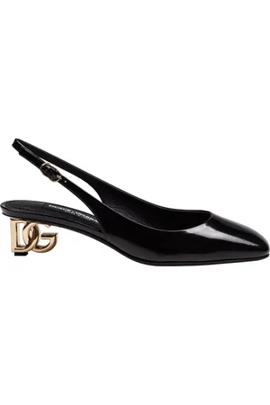 Dolce & Gabbana Pumps, female, , Size: 8 US Patent Leather Slingback with DG Heel