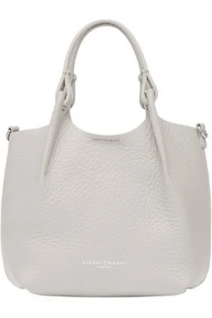 Gianni chiarini Tote Bags, female, , Size: ONE SIZE Ivory Leather Handbag