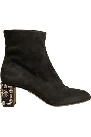 Dolce & Gabbana Heeled Boots, female, , Size: 9 US Embellished Heel Ankle Boots