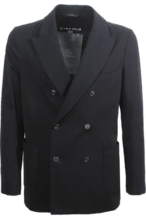 Circolo Blazers, male, , Size: XL Peak Lapel Cotton Jacket