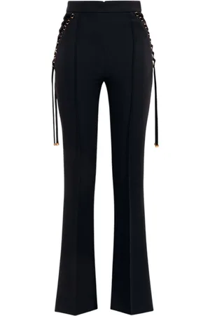 Elisabetta Franchi Wide Trousers, female, , Size: XL Flared Trousers with Elegant Silhouette