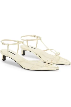 Jil Sander High Heel Sandals, female, , Size: 9 US Chalk Kitten Cage Sandal