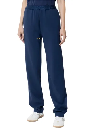 Elisabetta Franchi Sweatpants, female, , Size: S Satin Insert Gold Metal Sweatpants