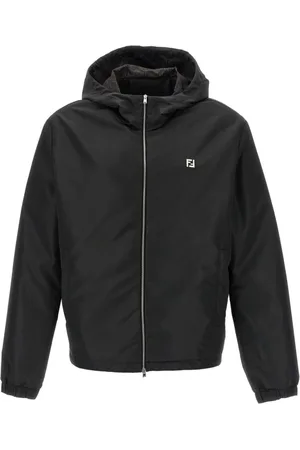 Fendi Light Jackets, male, , Size: L Zip Hooded Jacket