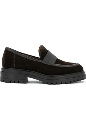 Gianvito Rossi Loafers, male, , Size: 8 1/2 US Suede lugged-sole loafer shoes