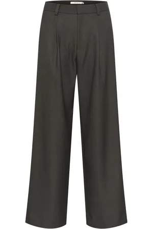 Gestuz Wide Trousers, female, , Size: M High-waisted Wide Leg Dark Grey Pants