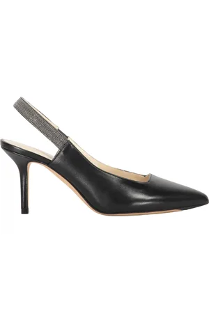 Fabiana Filippi Pumps, female, , Size: 10 US Leather Pointy-Toe Slingbacks with Beads