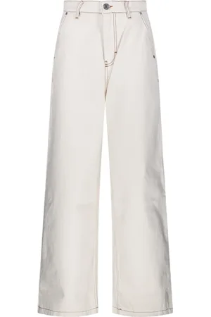 Ami Wide Jeans, female, , Size: W25 White Cream Wide Fit Jeans