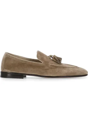 Brunello Cucinelli Loafers, male, , Size: 10 US Suede Leather Loafers with Tassel