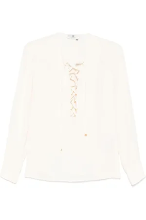 Elisabetta Franchi Blouses, female, , Size: M Lace-up Blouse