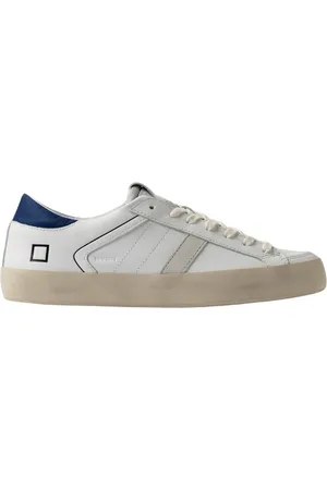 D.A.T.E. Sneakers, male, , Size: 7 US Leather Low-Top Sneakers Blue Heel