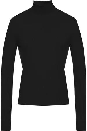 Balenciaga Cashmere Knitwear, male, , Size: M Rib Knit Turtleneck Cashmere Blend Sweater