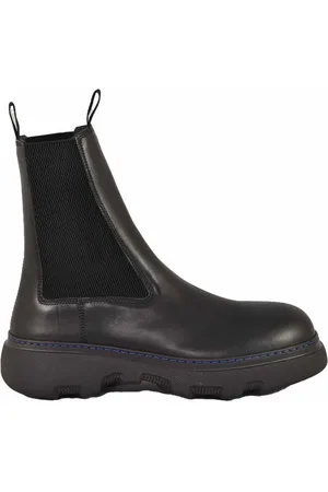 Burberry Chelsea Boots, male, , Size: 8 US Chelsea Creeper Boots in Leather Mix