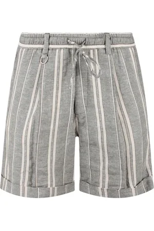 Paolo Pecora Short Shorts, male, , Size: S Striped Cotton Linen Blend Shorts