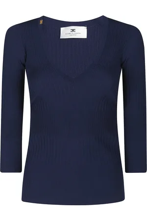 Elisabetta Franchi V-neck Knitwear, female, , Size: 2XS Knit Sweater