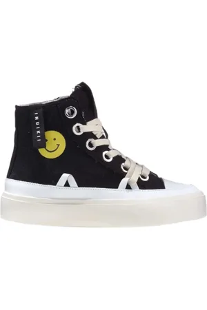 INUIKII Sneakers, female, , Size: 10 US Distressed Matilda Sneaker with Smiley & Heart Print