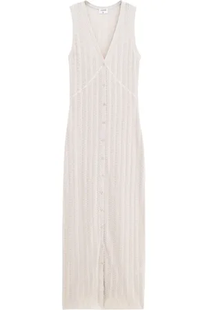 Filippa K Maxi Dresses, female, , Size: L Lace Buttoned Midi Dress Light Airy