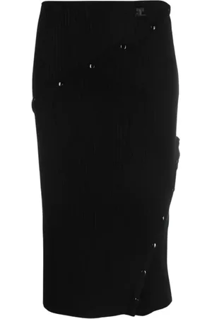 Courrèges Midi Skirts, female, , Size: S Ribbed Midi Skirt