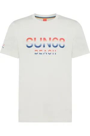 sun68 T-Shirts, male, , Size: 2XL Cotton Short Sleeve T-shirt with Big Logo