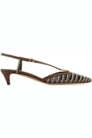 Fendi Pumps, female, , Size: 6 US Stylish FFold Slingback Pumps
