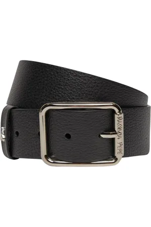 Patrizia Pepe Belts, female, , Size: M Rectangular Golden Buckle Leather Belt