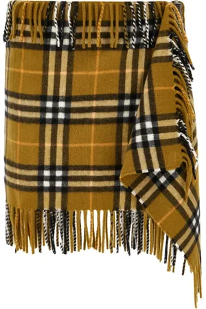 Burberry Short Skirts, female, , Size: L Check Scarf Skirt