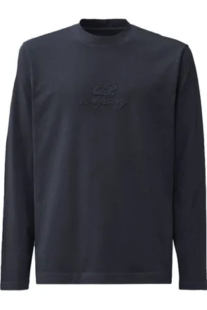 C.P. Company Long Sleeve Tops, male, , Size: XL Navy Long Sleeve T-shirt