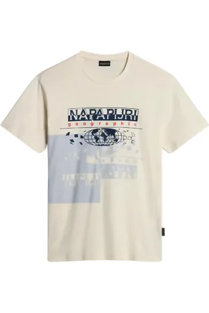 Napapijri T-Shirts, male, , Size: M White Cotton T-Shirt with Print
