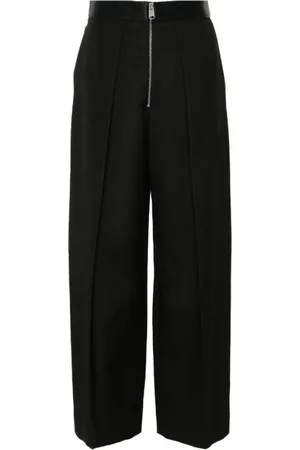 Khaite Wide Trousers, female, , Size: M Marine Trousers with Satin Trim