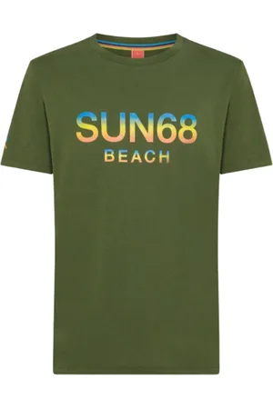sun68 T-Shirts, male, , Size: M Cotton Short Sleeve T-shirt with Big Logo