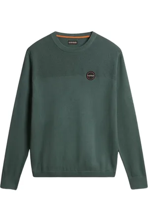 Napapijri Round-neck Knitwear, male, , Size: XL Cotton Crewneck Sweater
