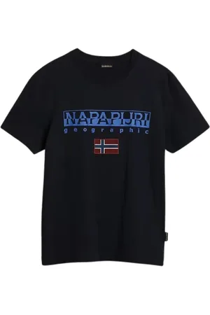 Napapijri T-Shirts, male, , Size: XL Short Sleeve Ribbed Crew Neck T-shirt