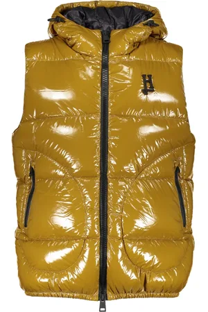 HERNO Vests, male, , Size: L Shiny Hooded Bodywarmer with Pockets